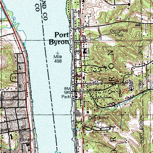 Topographic Map of Port Byron Post Office, IL
