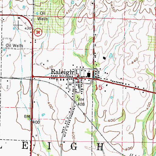 Topographic Map of Raleigh Post Office, IL
