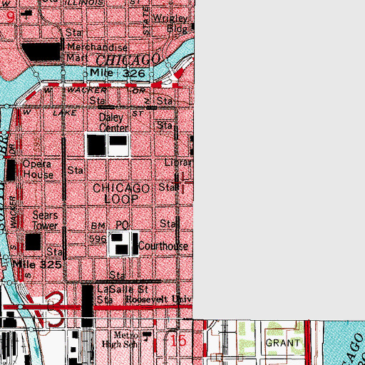 Topographic Map of Loop Jewelers Row Post Office, IL