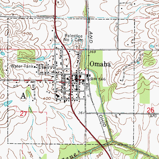 Topographic Map of Omaha Post Office, IL