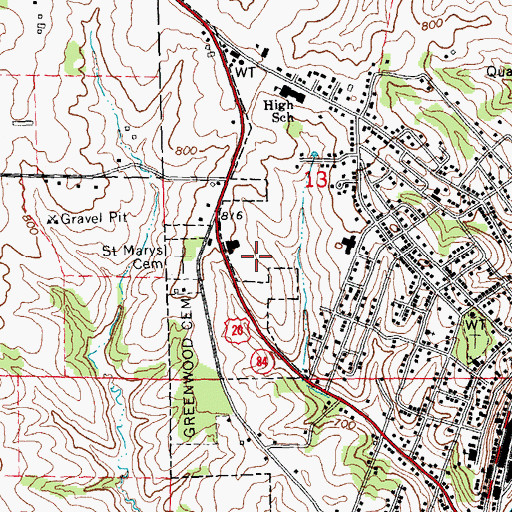 Topographic Map of Galena Square Post Office, IL