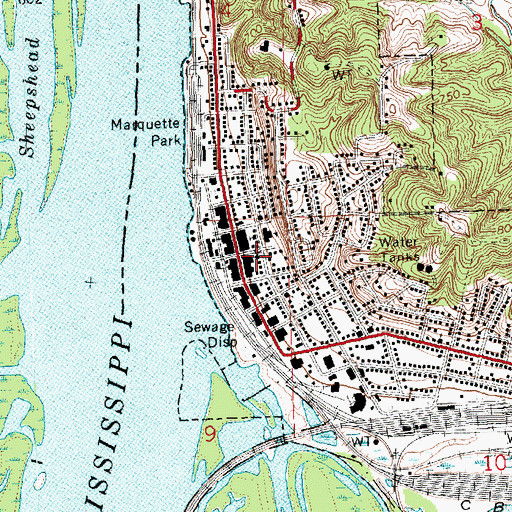 Topographic Map of Savanna Post Office, IL