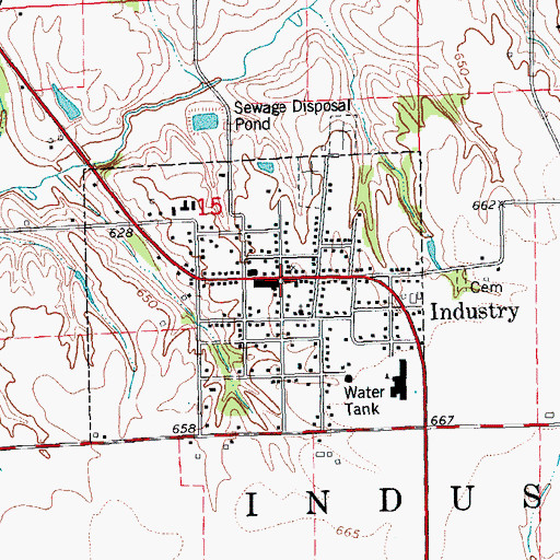 Topographic Map of Industry Post Office, IL