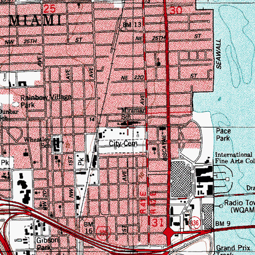 Topographic Map of Biscayne Park (historical), FL