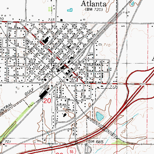 Topographic Map of Atlanta Post Office, IL