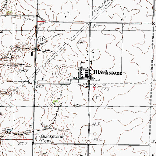 Topographic Map of Blackstone Post Office, IL