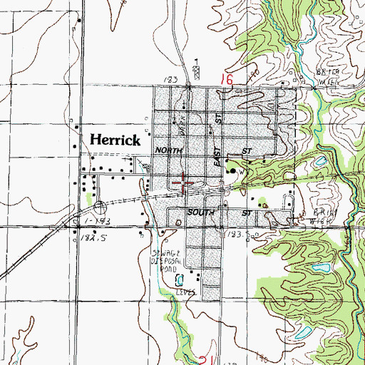 Topographic Map of Herrick Post Office, IL