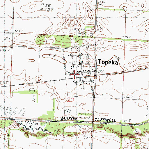 Topographic Map of Topeka Post Office, IL