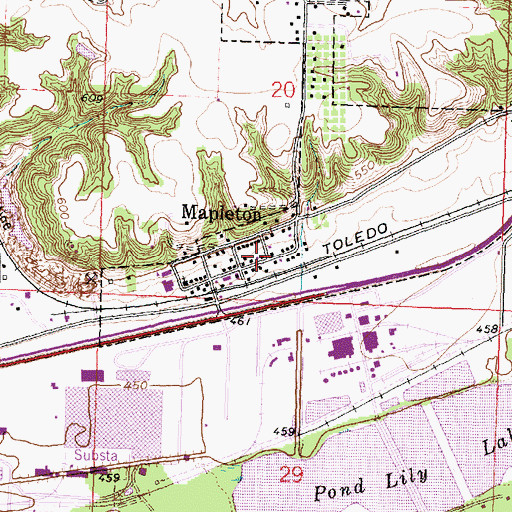 Topographic Map of Mapleton Post Office, IL