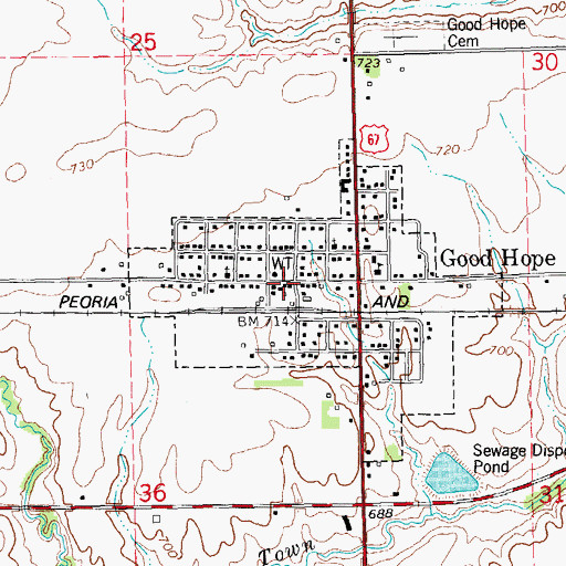 Topographic Map of Good Hope Post Office, IL