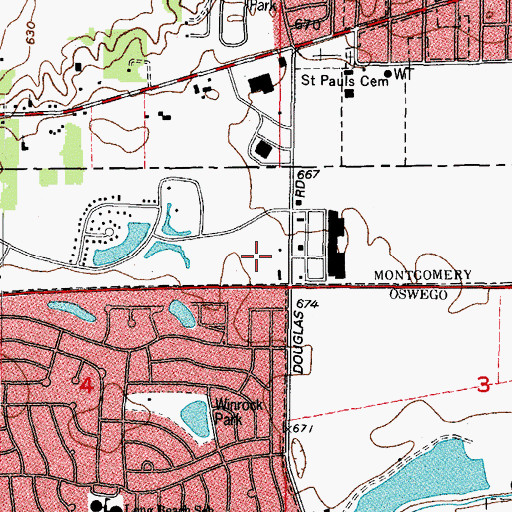 Topographic Map of Montgomery Post Office, IL