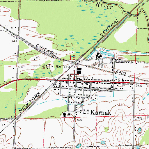 Topographic Map of Karnak Post Office, IL