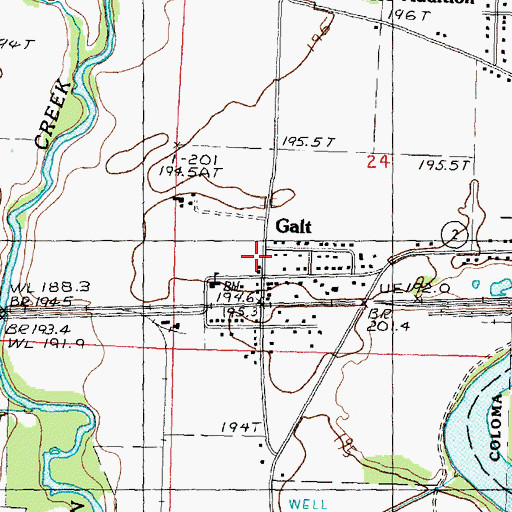 Topographic Map of Galt Post Office, IL