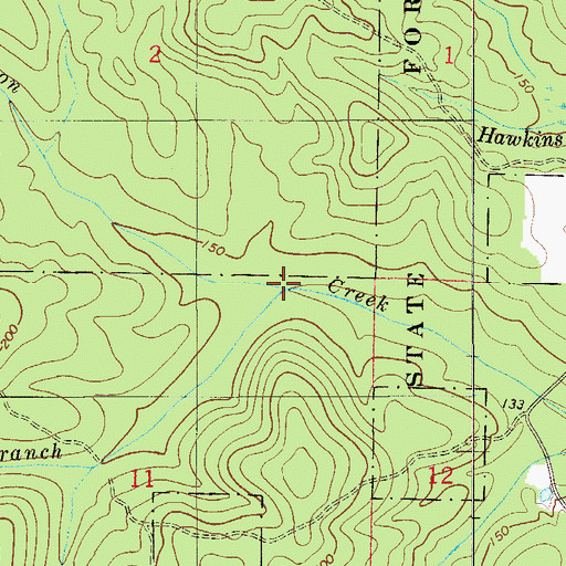 Topographic Map of Bishop Branch, FL