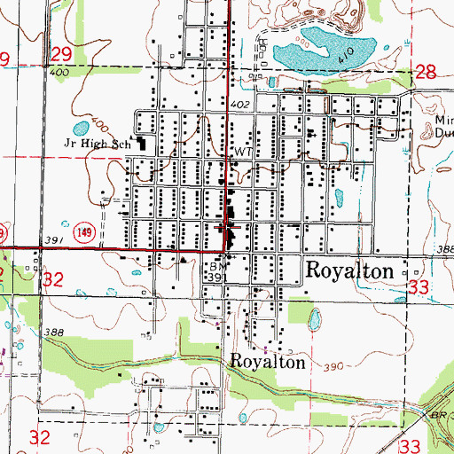 Topographic Map of Royalton Post Office, IL