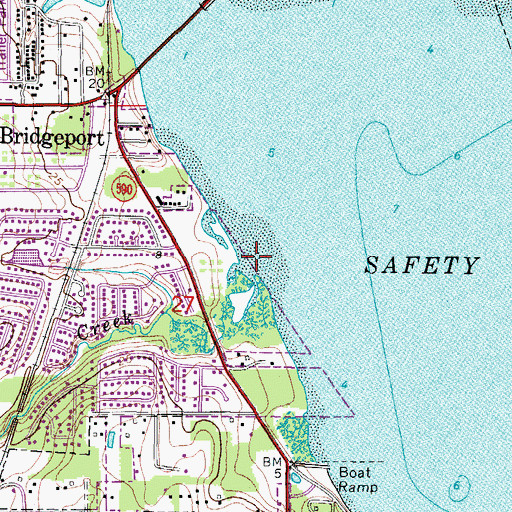 Topographic Map of Bishop Creek, FL