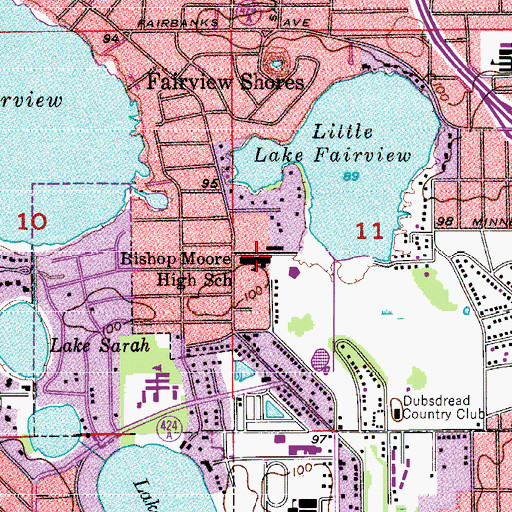 Topographic Map of Bishop Moore High School, FL