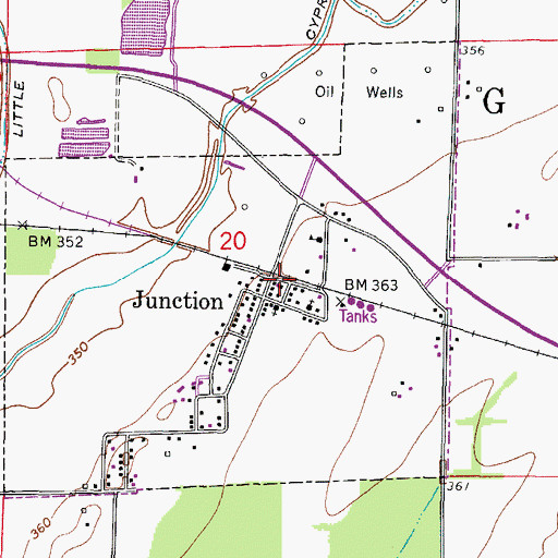 Topographic Map of Junction Post Office, IL