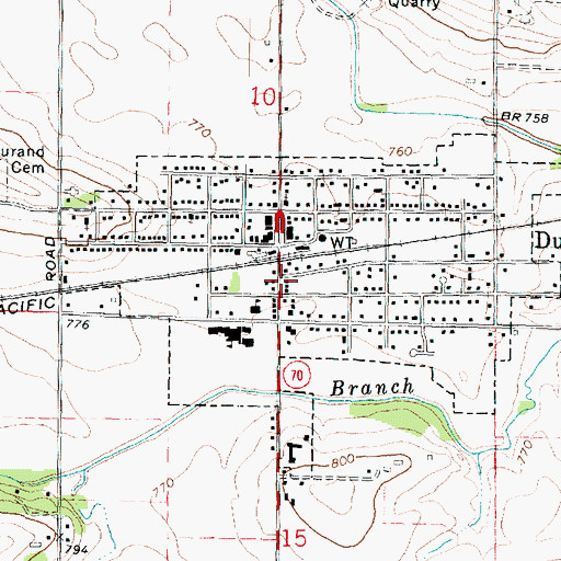 Topographic Map of Durand Post Office, IL