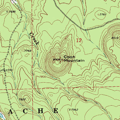 Topographic Map of Coon Mountain, AZ