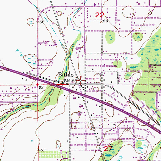 Topographic Map of Bithlo, FL