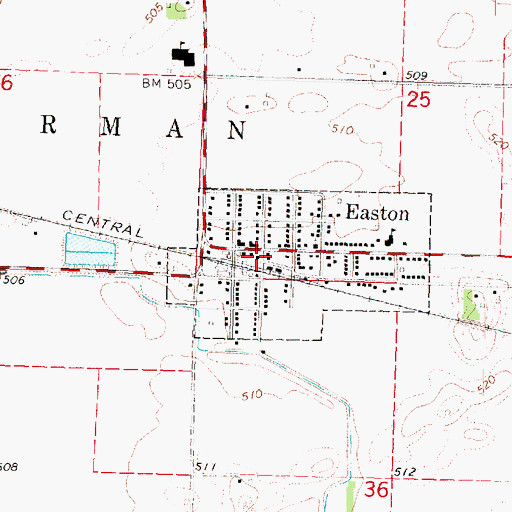 Topographic Map of Easton Post Office, IL