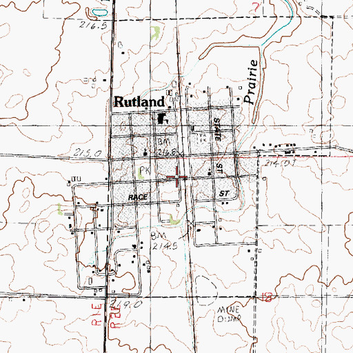Topographic Map of Rutland Post Office, IL