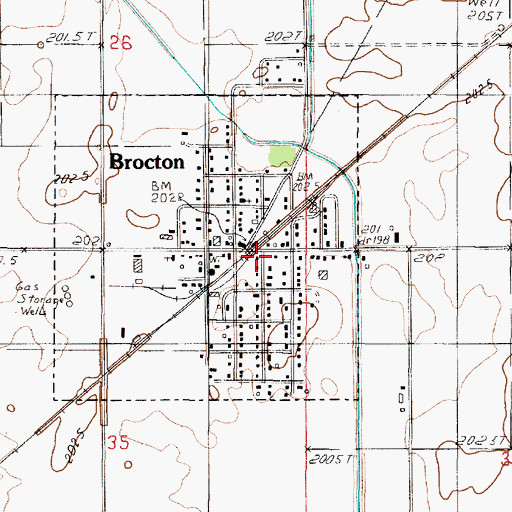 Topographic Map of Brocton Post Office, IL