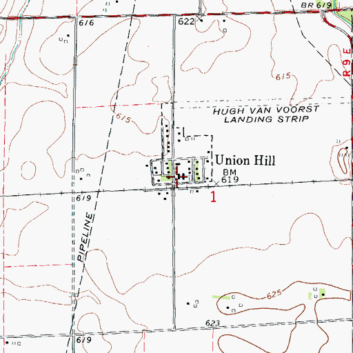 Topographic Map of Union Hill Post Office, IL