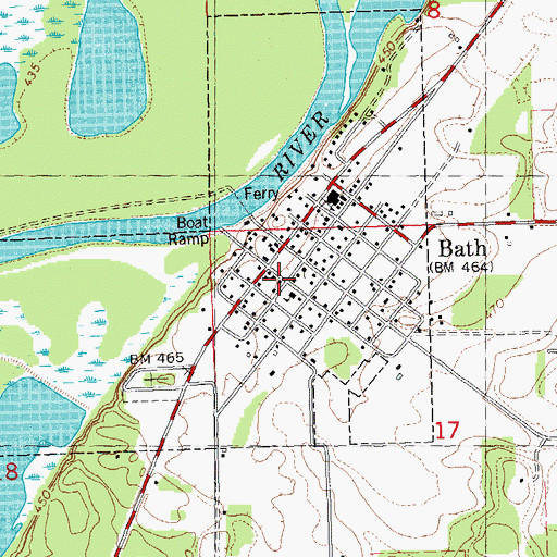 Topographic Map of Bath Post Office, IL