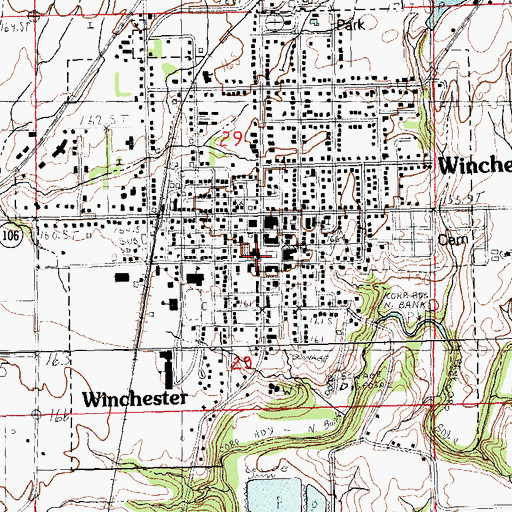 Topographic Map of Winchester Post Office, IL