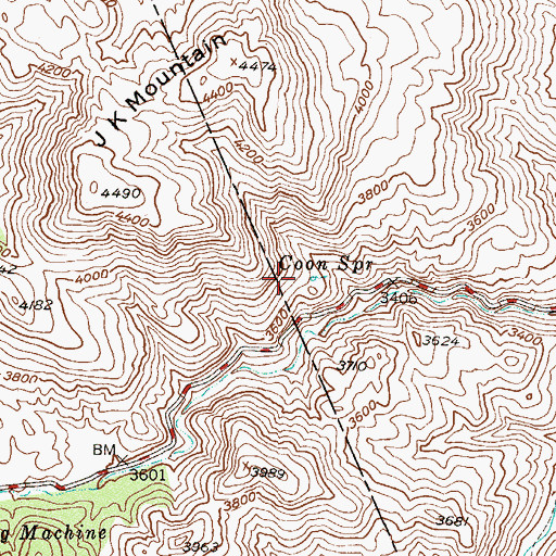 Topographic Map of Coon Spring, AZ