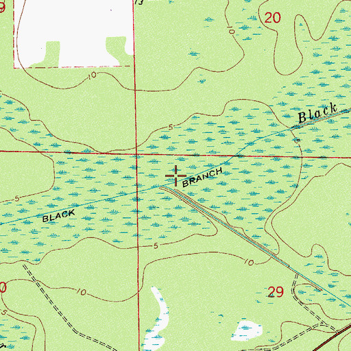 Topographic Map of Black Branch Canal, FL