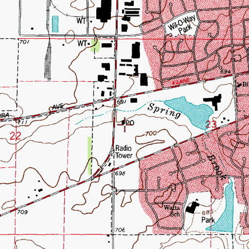 Topographic Map of Naperville Post Office, IL