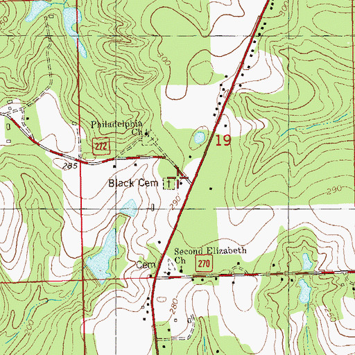 Topographic Map of Black Cemetery, FL