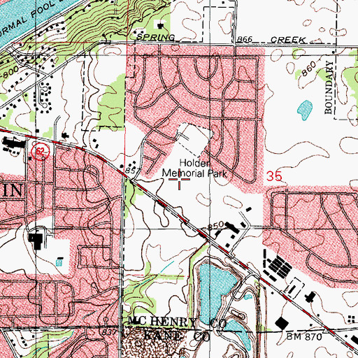 Topographic Map of Algonquin East Post Office, IL