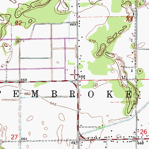 Topographic Map of Hopkins Park Post Office, IL