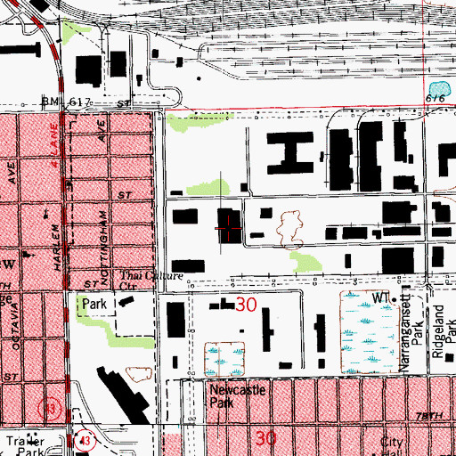 Topographic Map of Bedford Park Post Office, IL