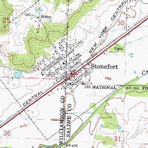 Topographic Map of Stonefort Post Office, IL