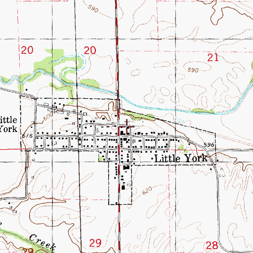 Topographic Map of Little York Post Office, IL