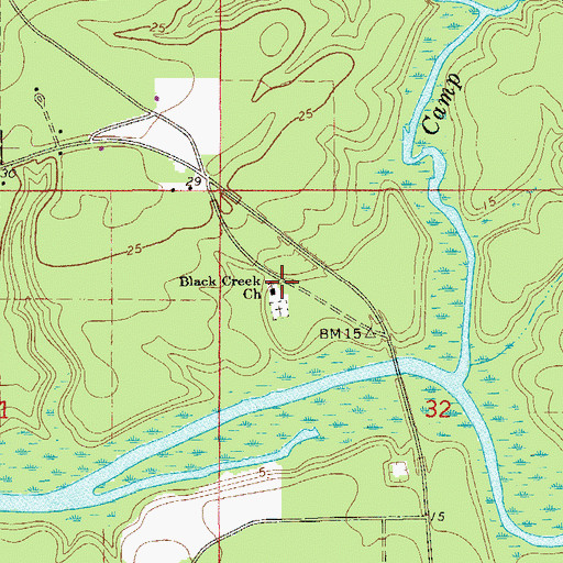 Topographic Map of Black Creek Church, FL