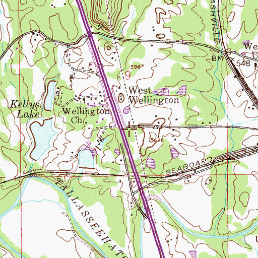 Topographic Map of Wellington Post Office, AL