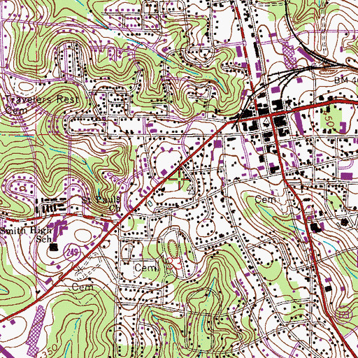 Topographic Map of Ozark Post Office, AL