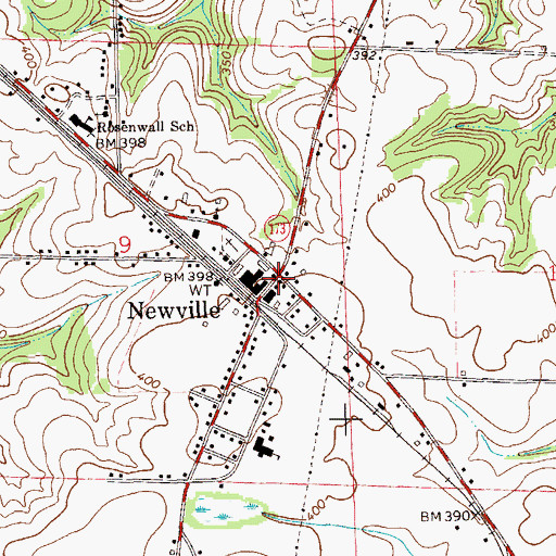 Topographic Map of Newville Post Office, AL