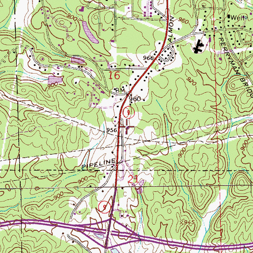 Topographic Map of Heflin Post Office, AL