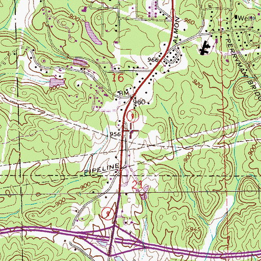 Topographic Map of Heflin Post Office, AL