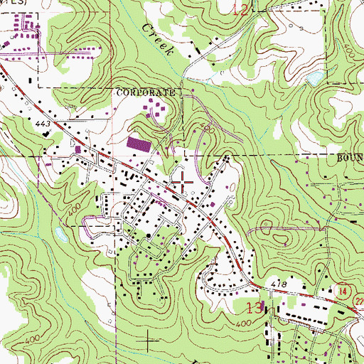 Topographic Map of Tallassee Post Office, AL