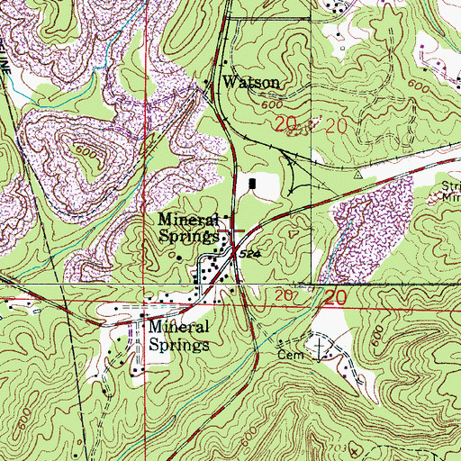 Topographic Map of Watson Post Office, AL