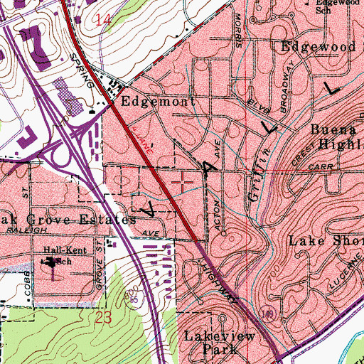 Topographic Map of Green Springs Post Office, AL