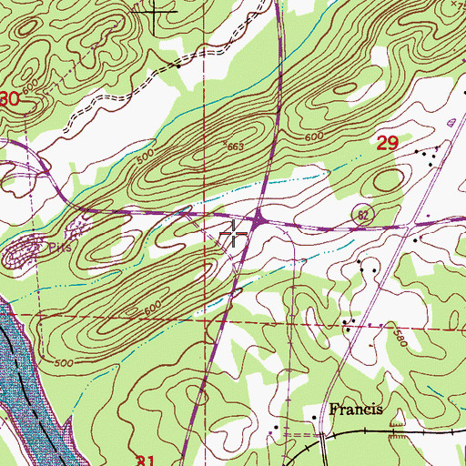 Topographic Map of Ohatchee Post Office, AL